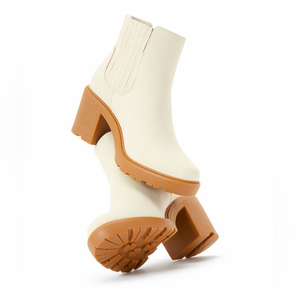 NWT Size 10 Just Fab Water-Resistant Booties in Birch White - Picture 8 of 13